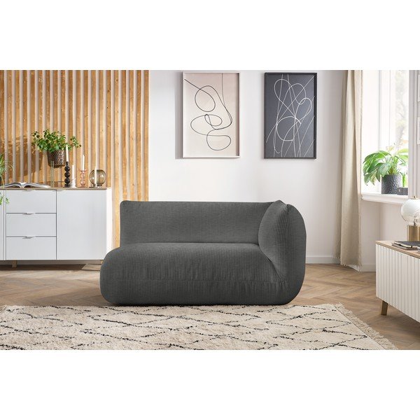 Modul pentru canapea gri cu tapițerie din catifea reiată  (cu colț pe partea dreaptă) Lecomte – Bobochic Paris-image-4