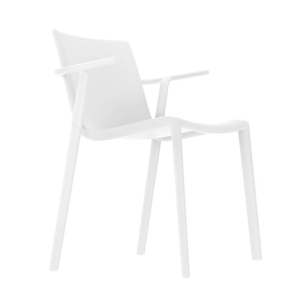 Set 2 scaune de grădină cu cotierei Resol Kat, alb