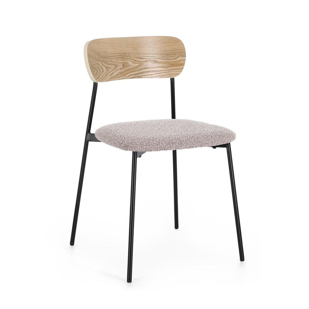 Scaun de dining gri stivuibil tapitat Genevieve – Bizzotto