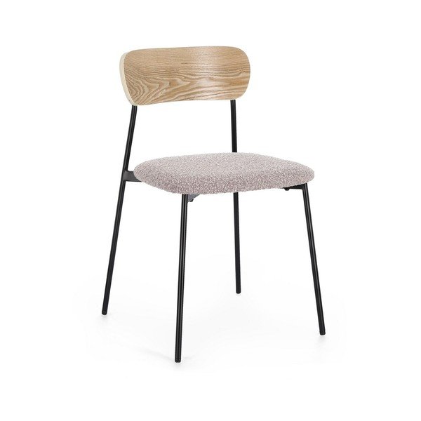 Scaun de dining gri stivuibil tapițat Genevieve – Bizzotto