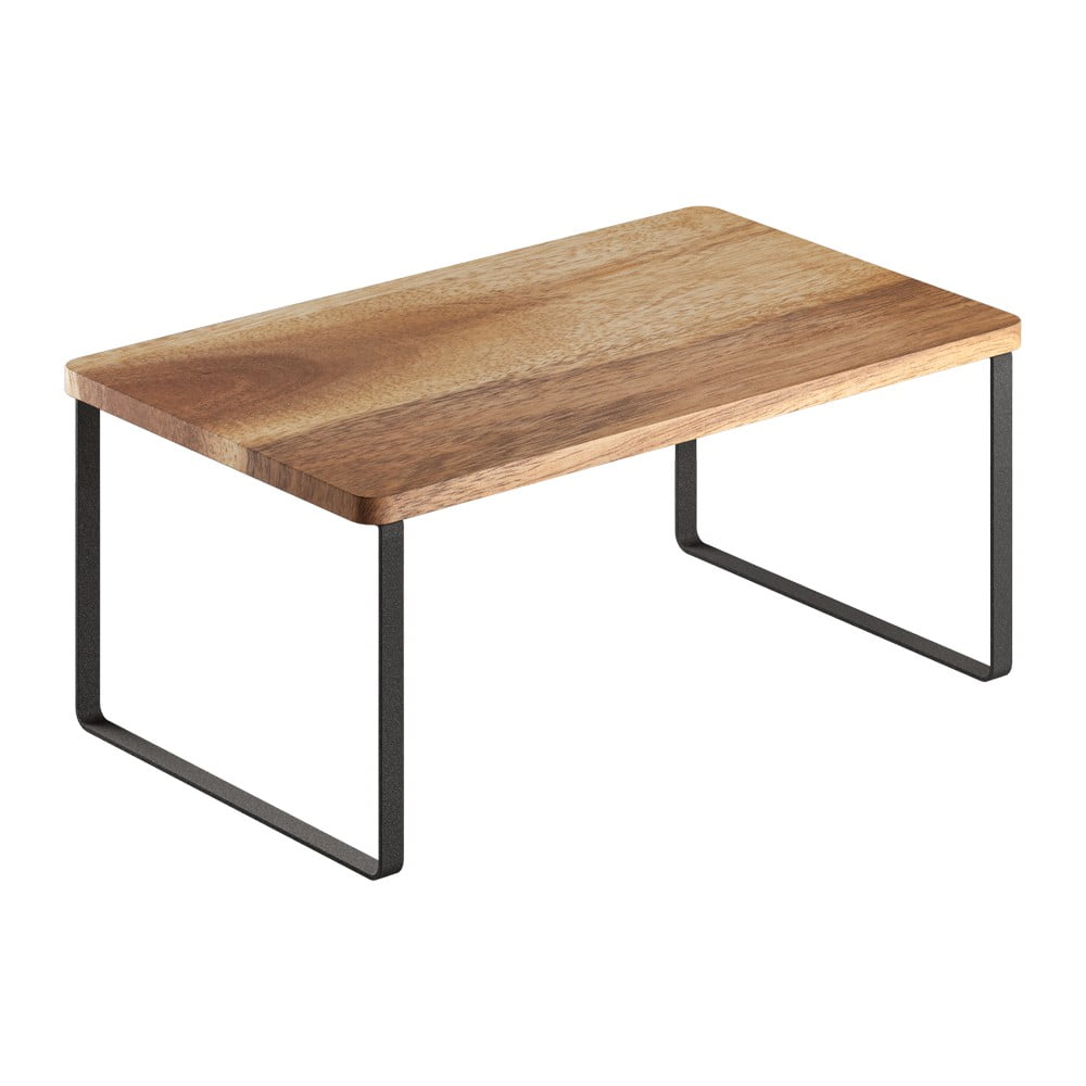 Raft suplimentar negru mat/în culoare naturală din lemn 32x19 cm York – Metaltex