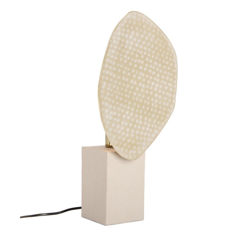 Veioză bej din metal cu abajur din metal (înălțime 46 cm) Neev – Bizzotto