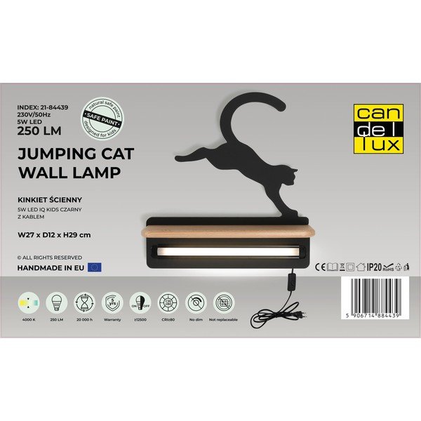 Corp de iluminat pentru copii negru Cat – Candellux Lighting-image-2