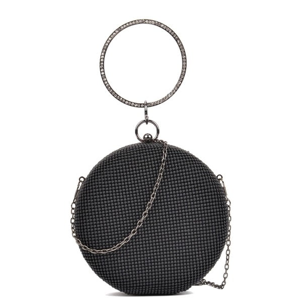Clutch rotund Sofia Cardoni, negru
