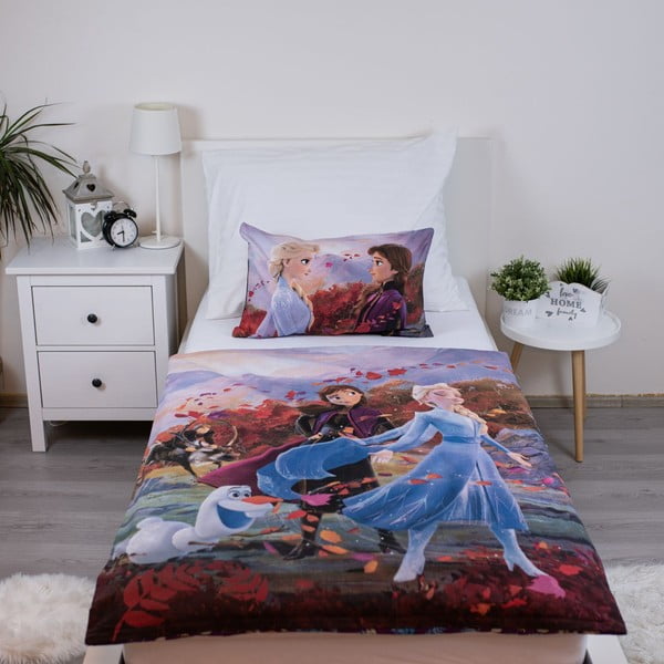 Lenjerie de pat pentru copii din bumbac pentru pătuț 100x135 cm Frozen "Wind" – Jerry Fabrics-image-1