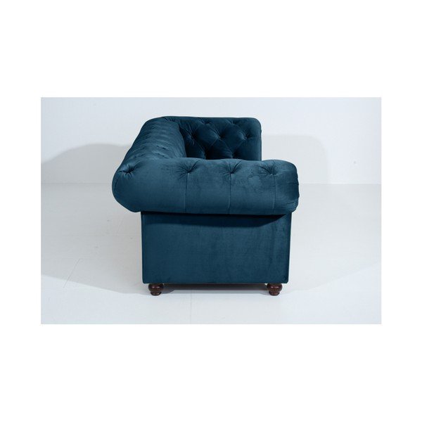 Canapea Max Winzer Orleans Velvet, 216 cm, albastru-image-2