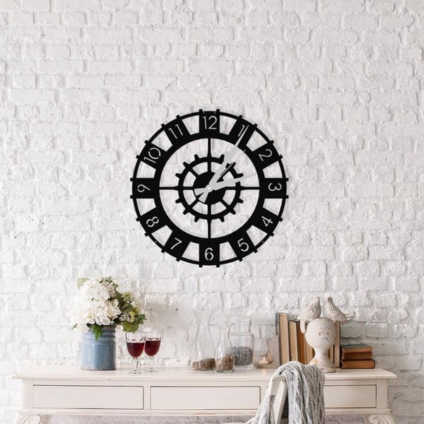 Ceas de perete Patara Clock, ⌀ 50 cm, negru