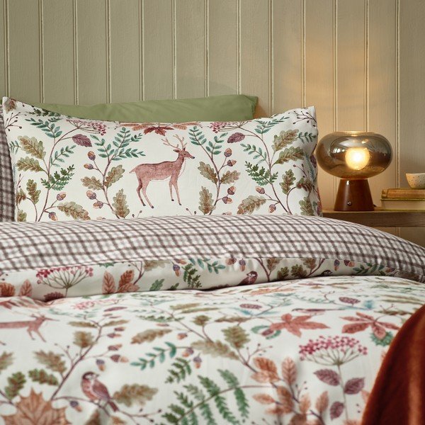 Lenjerie de pat crem pentru pat dublu 200x200 cm Woodland Stag – Catherine Lansfield-image-3