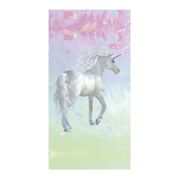 Prosop de plajă cu imprimeu Good Morning Unicorn, 75 x 150 cm