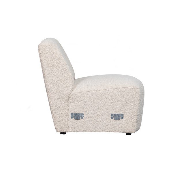Modul pentru canapea crem cu tapițerie din stofă bouclé (de mijloc) Coco  – WOOOD-image-4