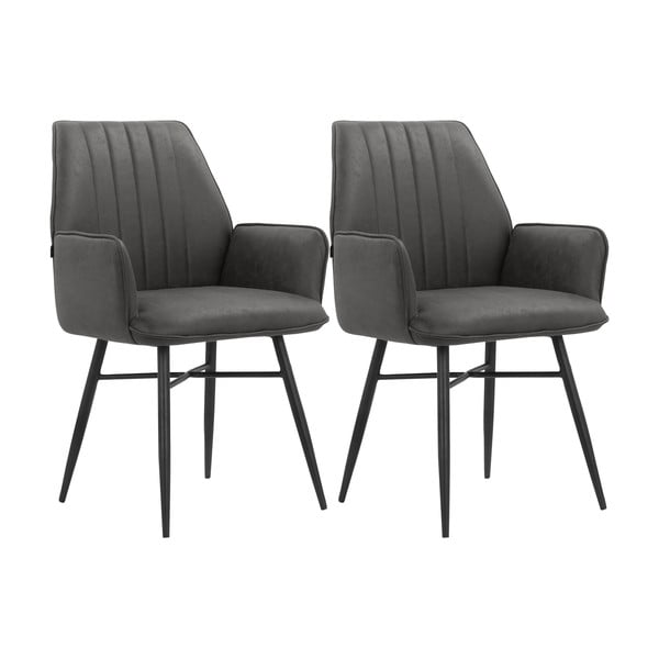 Scaune de dining gri-antracit 2 buc. Anzo – Støraa-image-4