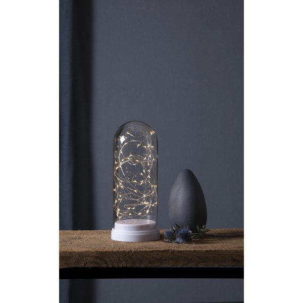 Decorațiune luminoasă cu LED Star Trading Glass Dome, înălțime 25 cm, alb-image-1