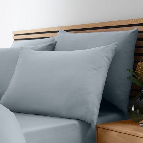 Lenjerie de pat albastră-gri din microfibră pentru pat dublu 200x200 cm So Soft Easy Iron – Catherine Lansfield-image-3