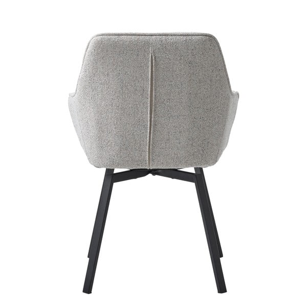 Scaun de sufragerie gri deschis cu cotiere tapițat Alma – Unique Furniture-image-4