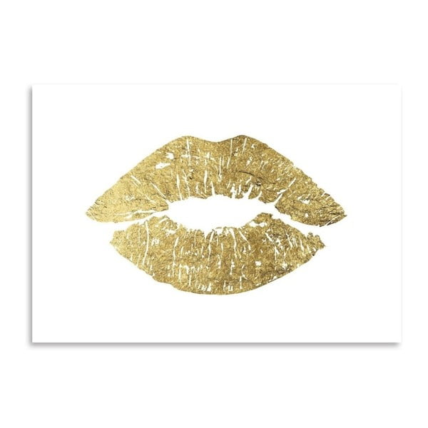 Poster Americanflat  Lips in Gold, 30 x 42 cm