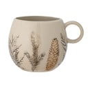 Cană bej din gresie 450 ml  cu model de Crăciun Hollie – Bloomingville