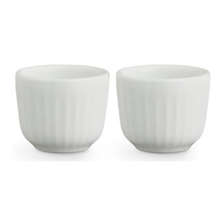 Set 2 suporturi din porțelan pentru ouă Kähler Design Hammershoi, ⌀ 8 cm, alb