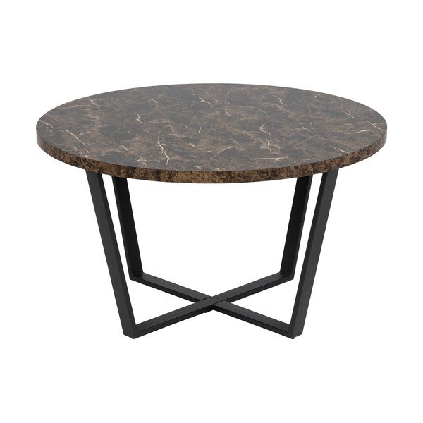 Masă de cafea cu blat în decor de marmură Actona Amble, ⌀ 77 cm, negru - maro-image-2