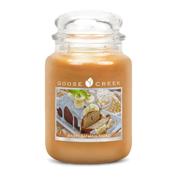 Lumânare parfumată în recipient de sticlă Goose Creek Sweet Banana Bread, 150 ore de ardere