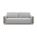 Canapea gri deschis extensibilă/cu spațiu de depozitare cu tapițerie din țesătură bouclé 244 cm Arcadova – ELTAP