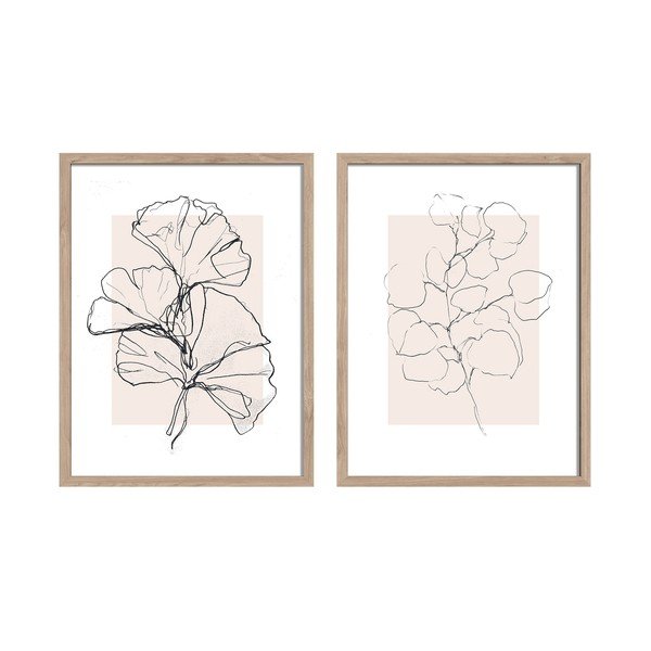 Tablouri cu ramă 2 buc. imprimate 30x40 cm Floral Set – Styler