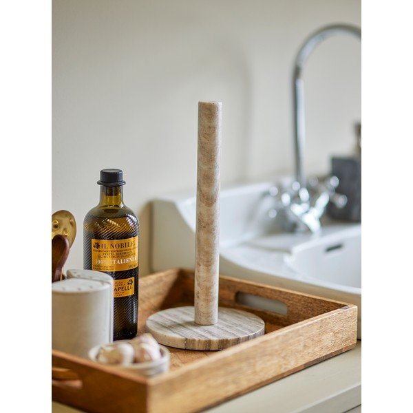 Suport orizontal pentru prosoape de bucătărie din hârtie în culoare naturală din marmură ø 15 cm Emy – Bloomingville-image-2