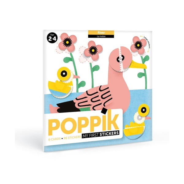Set stickere cu ilustrații pentru copii Poppik „Pe râu”