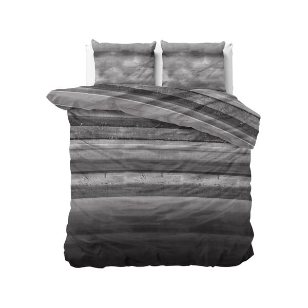 Lenjerie din flanelă pentru pat dublu Sleeptime Marcus, 140 x 220 cm, gri