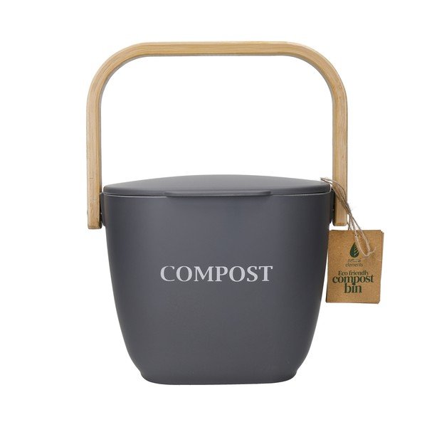 Coș de gunoi compostabil din bambus gri închis Natural Elements - itchen Craft -image-4