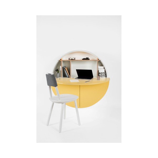 Masă multifuncțională de perete Pill EMKO, alb - galben-image-4