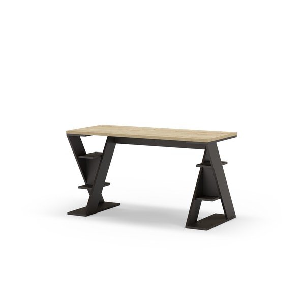 Birou cu blat cu aspect de lemn de stejar 60x137 cm Butterfly – Marckeric-image-3