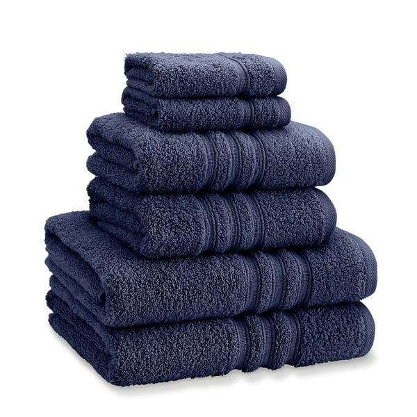 Prosoape de baie albastru-închis 6 buc. din bumbac din frotir Zero Twist – Catherine Lansfield