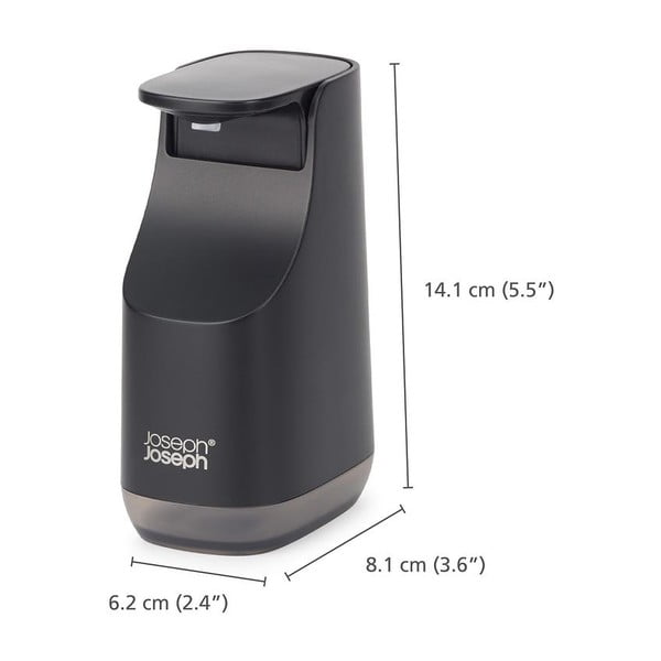 Dozator de săpun lichid negru din plastic 350 ml Slim – Joseph Joseph-image-3