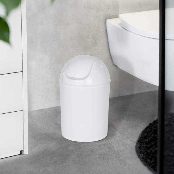 Coș de gunoi alb din oțel inoxidabil 6 l Economic – Wenko-image-1