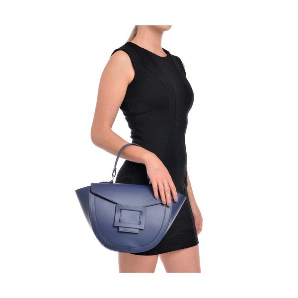 Geantă de mână din piele Luisa Vannini Luna, albastru-image-2