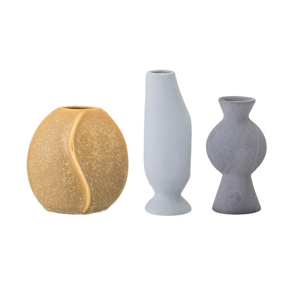 Vaze 3 buc. din gresie lucrate manual (înălțime 12,5 cm) Miacecilia – Bloomingville