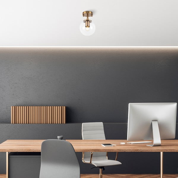 Plafonieră alămie cu abajur din sticlă ø 15 cm Atmaca – Opviq lights-image-2