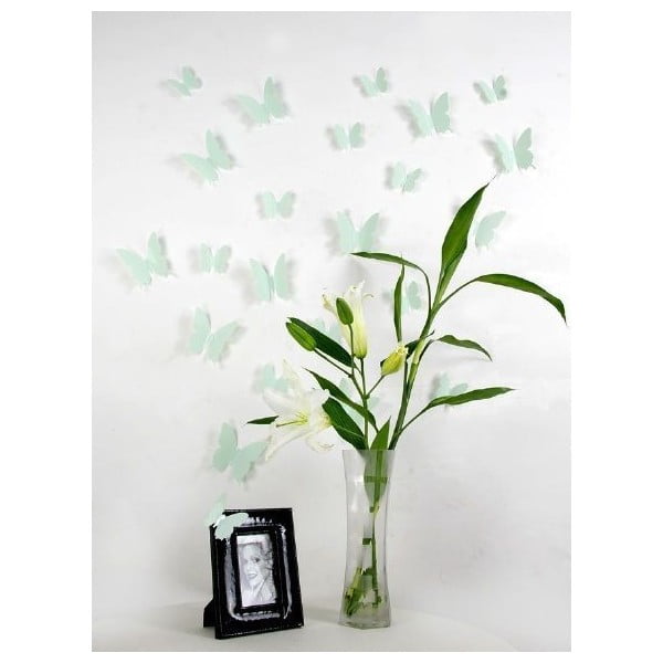 Set 12 autocolante cu efect 3D Ambiance Butterflies, verde-image-1