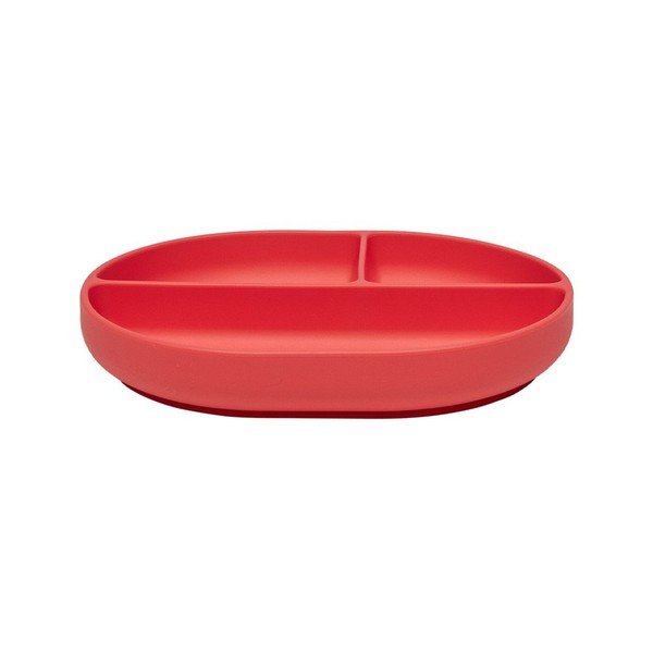 Farfurie pentru copii roșie din silicon 17x21,5 cm Enkei – OYOY Mini