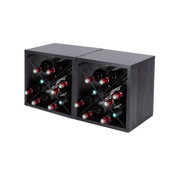 Raft pentru sticle de vin negru număr sticle 12 – Compactor-image-3