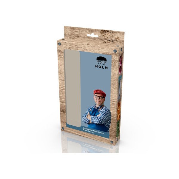 Set de tacâmuri pentru friptură argintiu/în culoare naturală din oțel inoxidabil 8 buc. – Holm-image-3