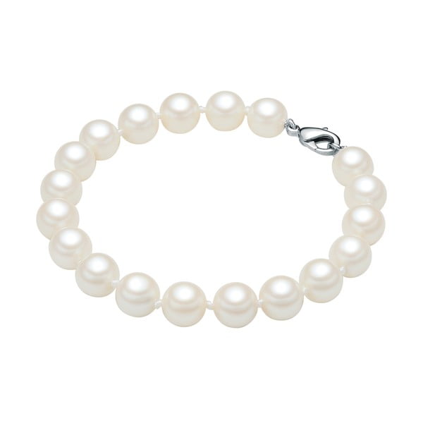 Brățară cu perle albe ⌀ 8 mm Perldesse Olivia, lungime 19 cm