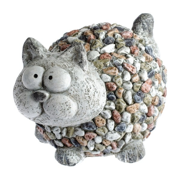 Decorațiune de grădină Dakls Garden Deco Cat With Stones, înălțime 20 cm