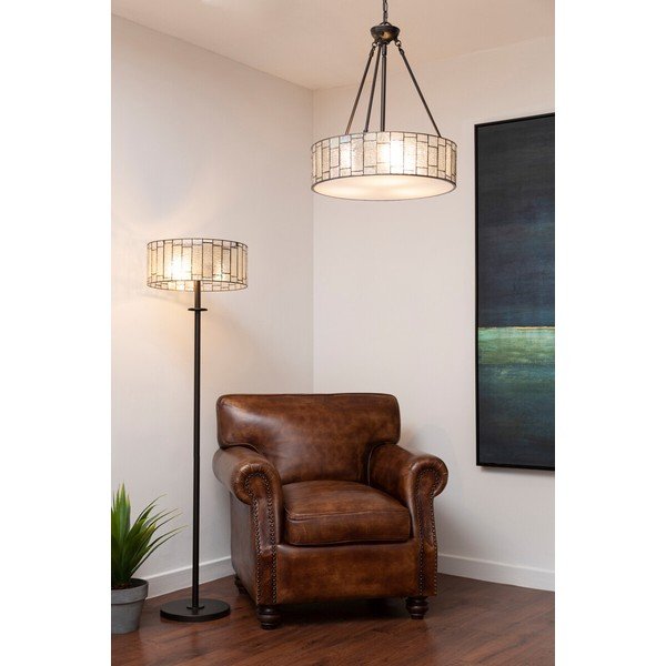 Lustră din metal cu abajur din sticlă ø 46 cm Waldorf – Premier Housewares-image-1