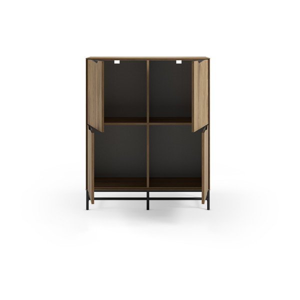 Dulap negru/în culoare naturală cu aspect de lemn de stejar 98x120x40 cm Aiden – Marckeric-image-2