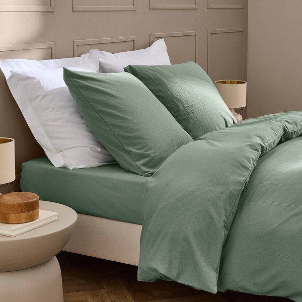 Cearceaf verde 140x190 cm Linella – douceur d'intérieur