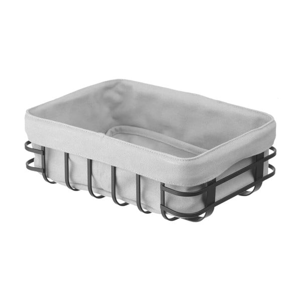 Coș de pâine cu material textil, 18 x 25 cm, Hendi, negru-gri-image-2