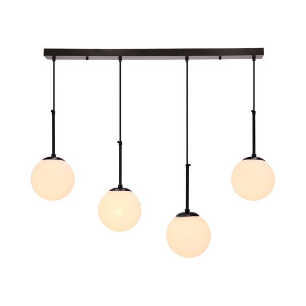 Lustră neagră cu abajur din sticlă 15x84 cm Pompei – Candellux Lighting-image-1