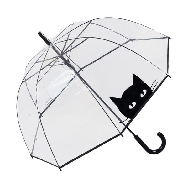 Umbrelă transparentă rezistentă la vânt Ambiance Looking Cat, ⌀ 85 cm