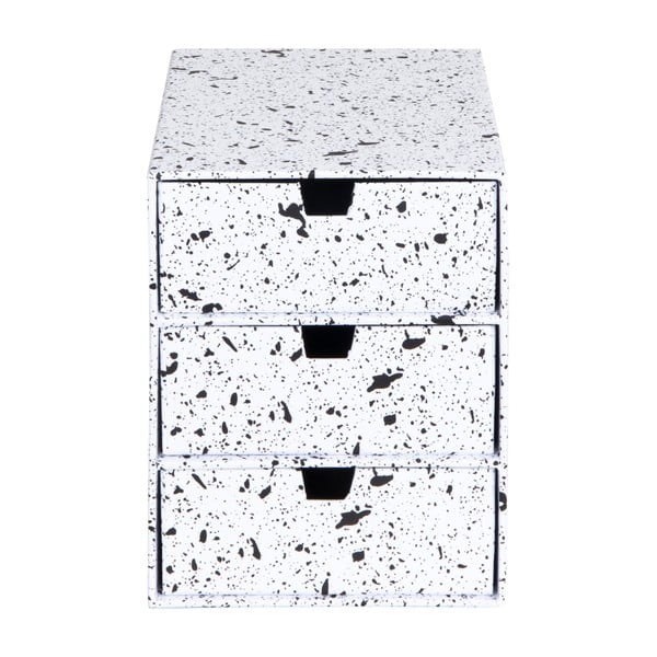 Cutie cu 3 sertare Bigso Box of Sweden Ingrid, alb-negru-image-3